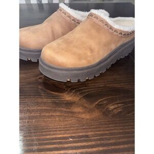 Skechers Shindigs Y2K Chunky Tan Brown Slip On Clogs Mules Shoes Sz 10